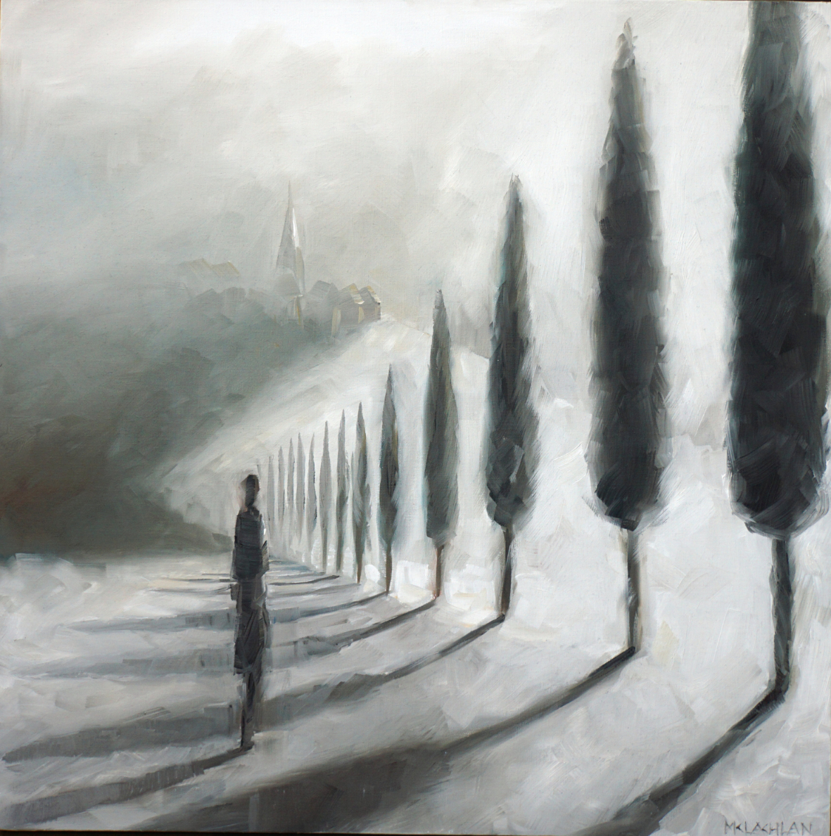 The Stroll - oil on canvas 70cm x 70cm