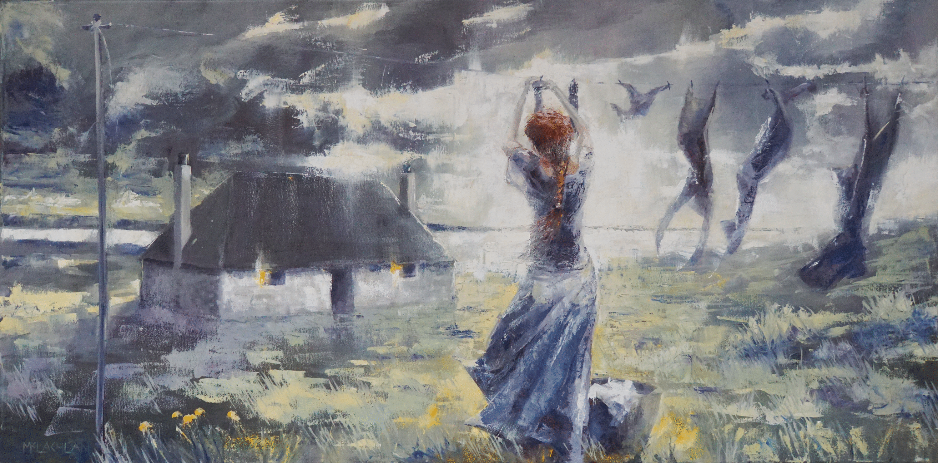 The Neighbour- oil on canvas 120cm x 60cm