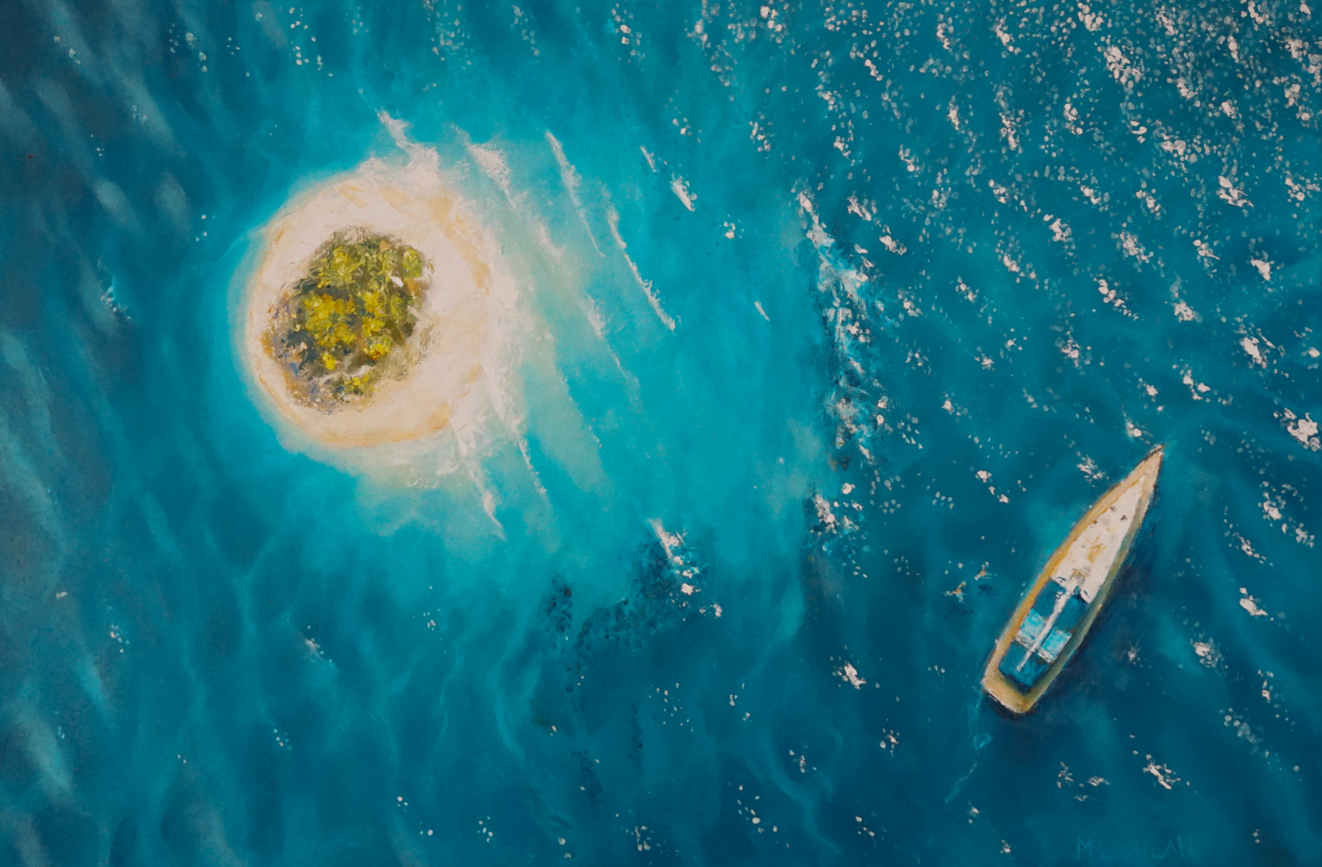 Blue Lagoon- oil on canvas 120cm x 60cm