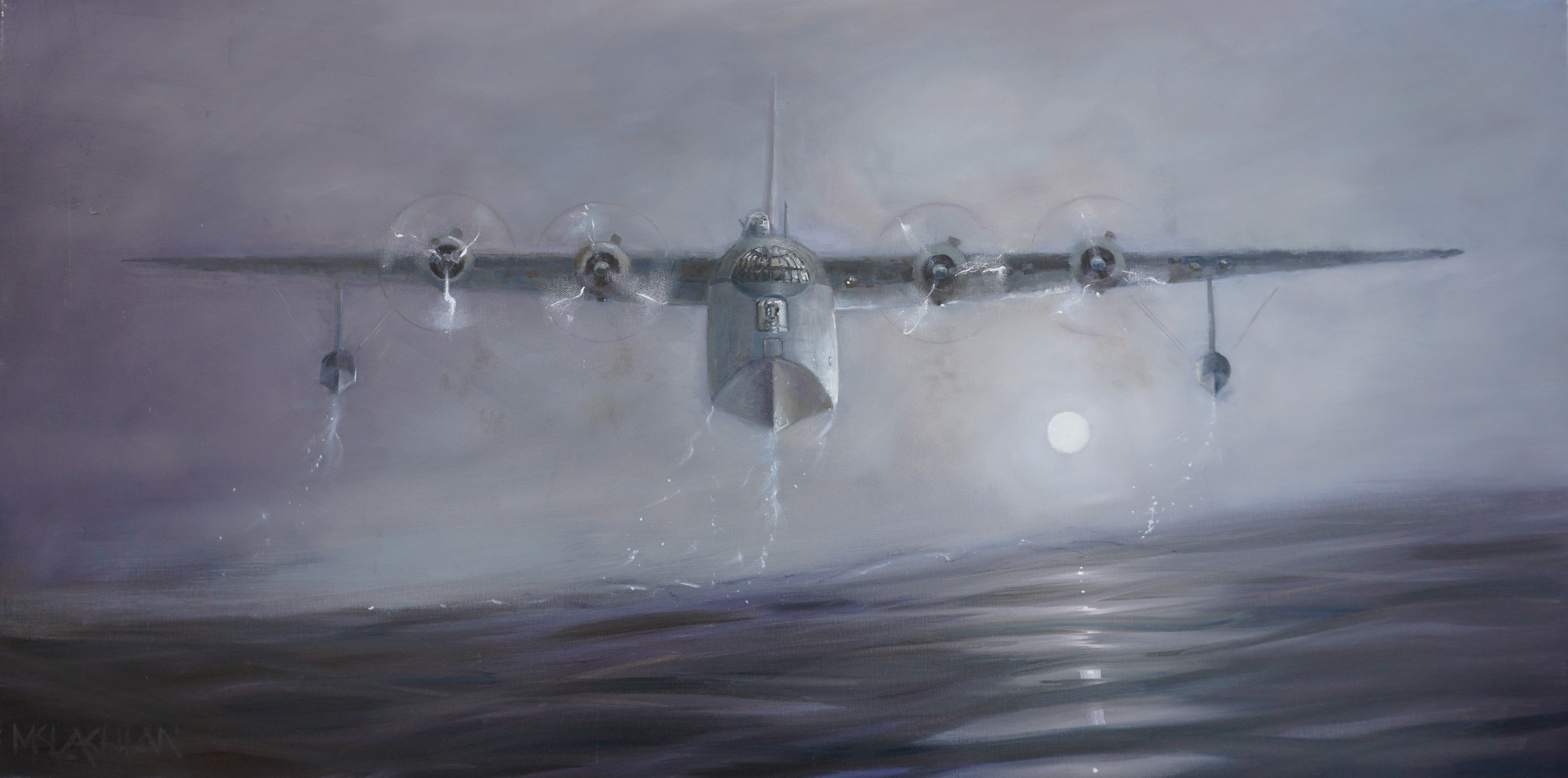 Moonlight Departure - oil on canvas 120x60cm