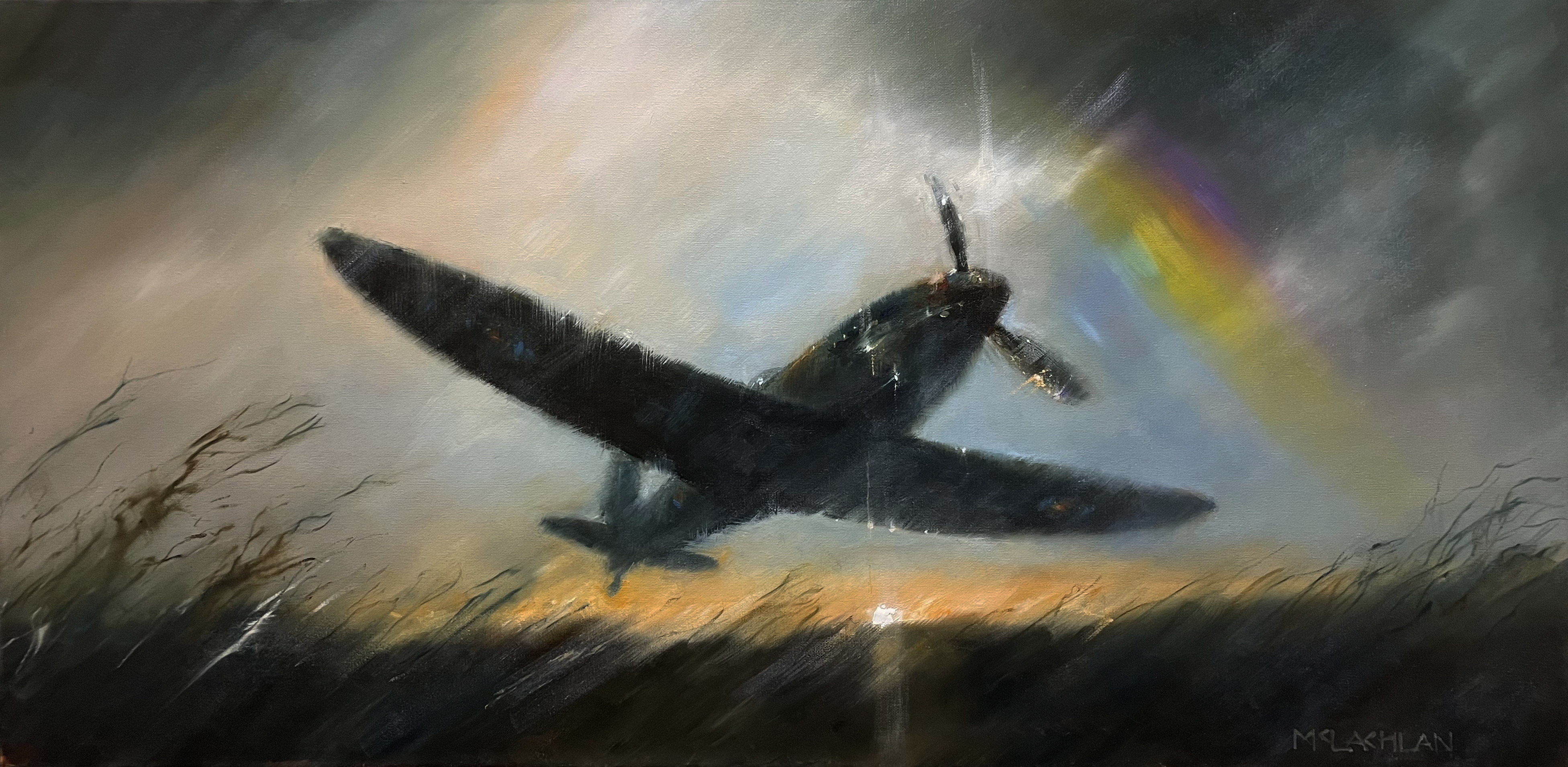 Through the Rainbow - oil on canvas 100x50cm