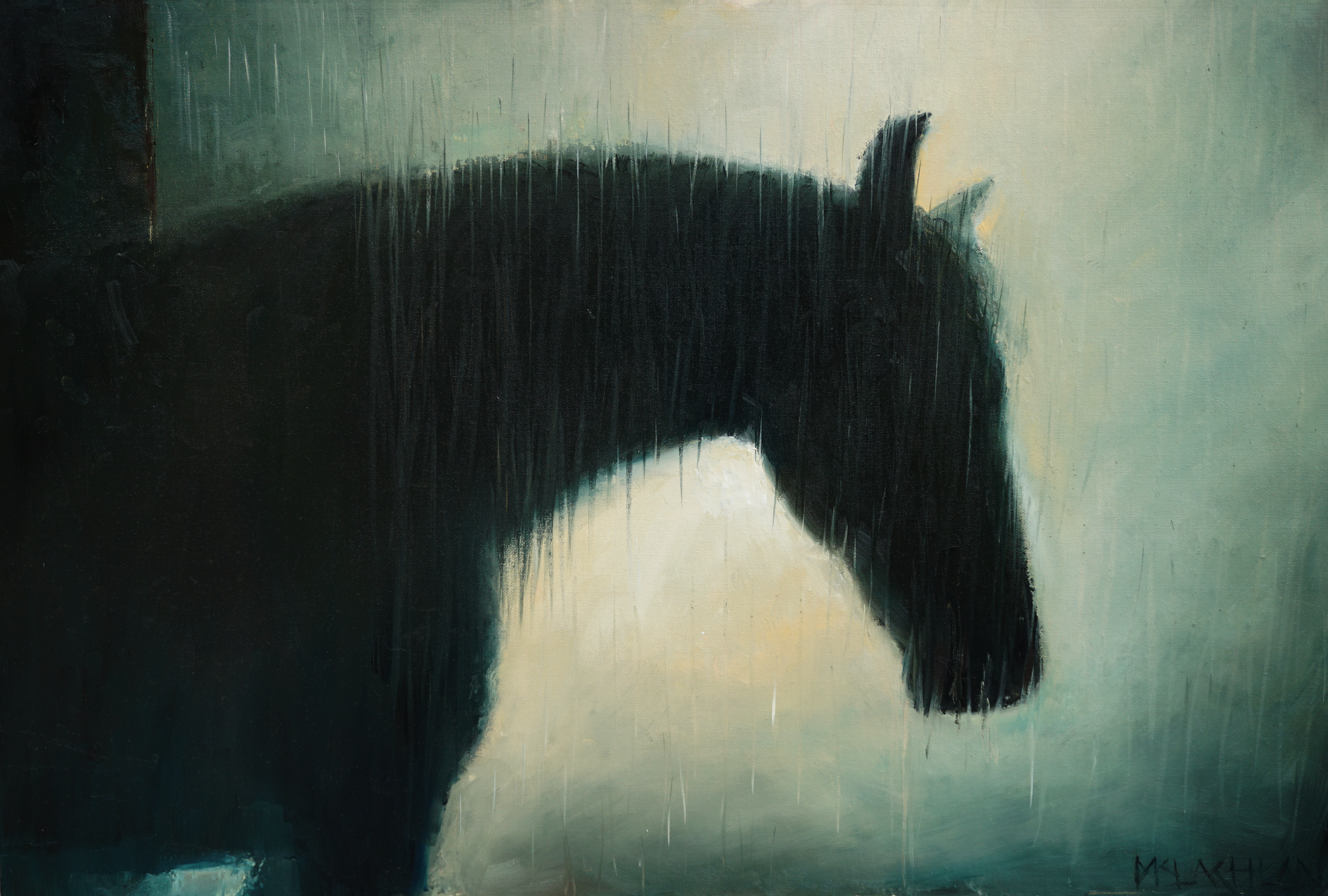 Horse In The Rain - Oil on board (76x51cm)