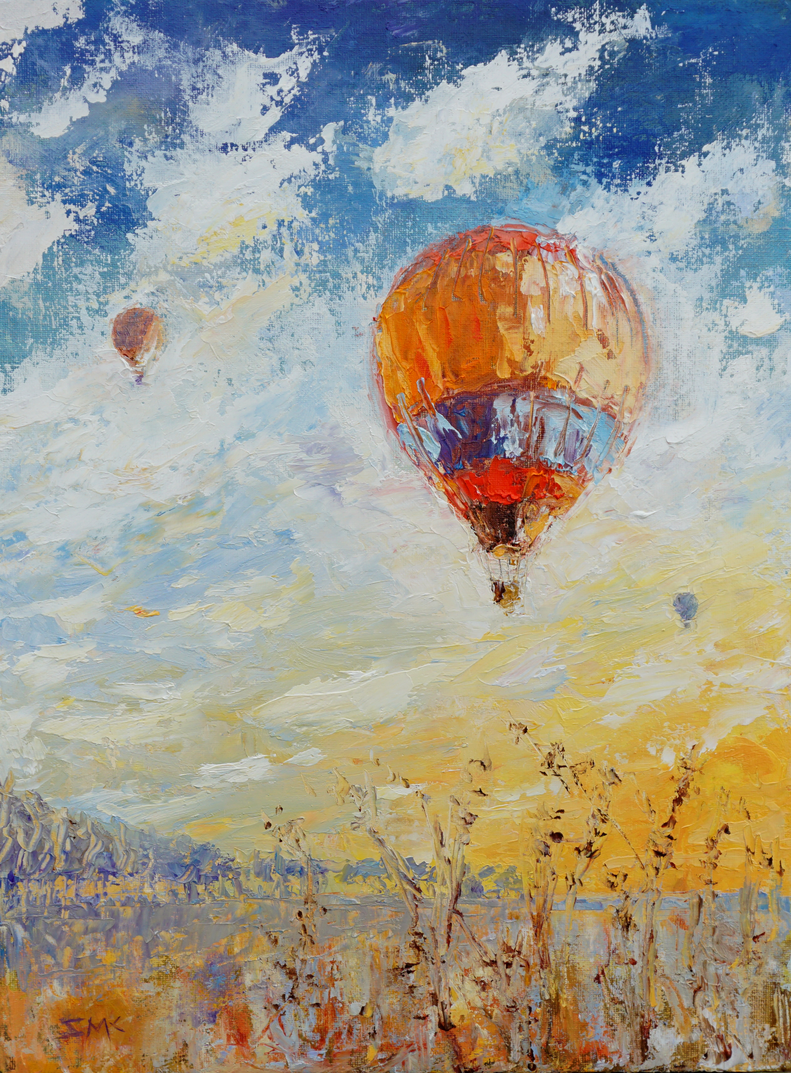 Over French Fields - Oil on board (31x40cm)